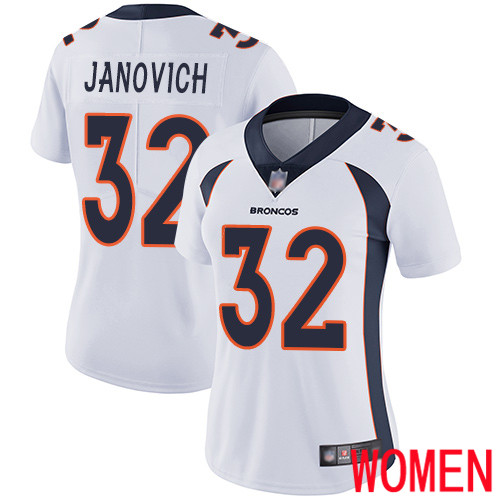 Women Denver Broncos #32 Andy Janovich White Vapor Untouchable Limited Player Football NFL Jersey->youth nfl jersey->Youth Jersey